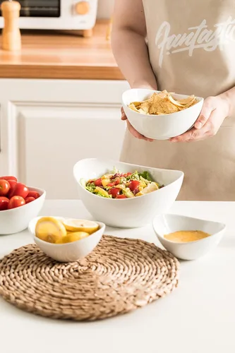 Vista 5 de LAUCHUH Plato de servir para entretenimiento, bandeja de servir de 3 niveles, juego de platos para servir chips y salsas ovalados para Pascua, Día