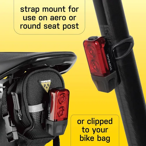 Vista 3 de Topeak TailLux 25 USB - Luz trasera LED de alta visibilidad de 25 lúmenes con carga USB sin cables, montaje sin herramientas y múltiples modos