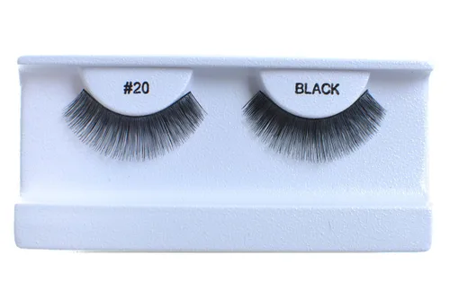 Vista 29 de 10 pares de pestañas postizas 100% cabello humano, negro natural #1