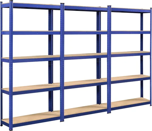 Topeakmart 3 estantes utilitarios de 5 niveles, estantes de almacenamiento de metal, estantería de garaje, estantes de almacenamiento ajustables