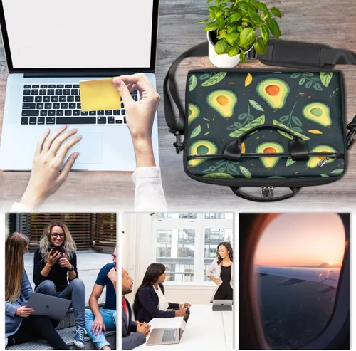 Vista 4 de Laptop Shoulder Bag for Men Women Cow Print Sunflower Slim Briefcase Messenger Bag Waterproof Laptop Bag Carrying Case