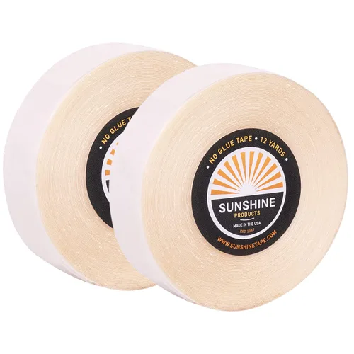 Vista 21 de Sunshine Tape Rollo de cinta adhesiva para peluca sin pegamento 1/2 pulgada x 3 yardas Doble cara, grado médico Cinta de tupé y peluca