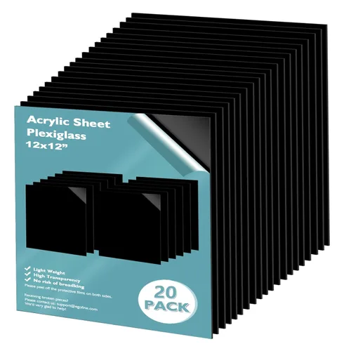 Vista 61 de Egofine Láminas de Plexiglás Láminas de Acrílico Paquete de 12 de 8.5x11'' 0.04 de Grosor Plástico Transparente Fundido Cristal Plexi Transparente