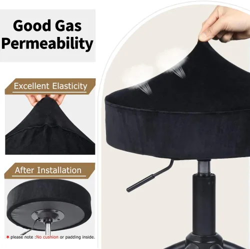 Vista 4 de SINOSSO Funda para taburete de bar, terciopelo súper suave de diámetro.11-13 pulgadas, redonda, elástica, lavable, a prueba de polvo para muebles