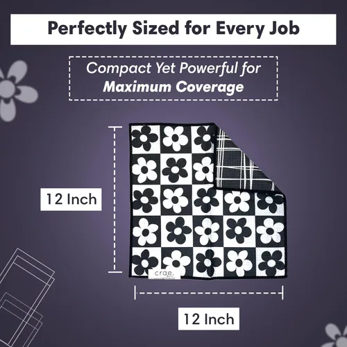 Vista 4 de crae. Paños de microfibra reversibles 12x12 – Superabsorbentes, secado rápido, tejido de gofre – Paños de limpieza sin pelusa y sin arañazos