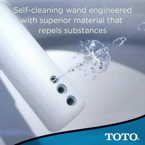 Vista 3 de TOTO® WASHLET® S500e - Asiento de inodoro electrónico con bidé EWATER+® con limpieza de tazón y varita, tapa clásica, alargado, algodón blanco