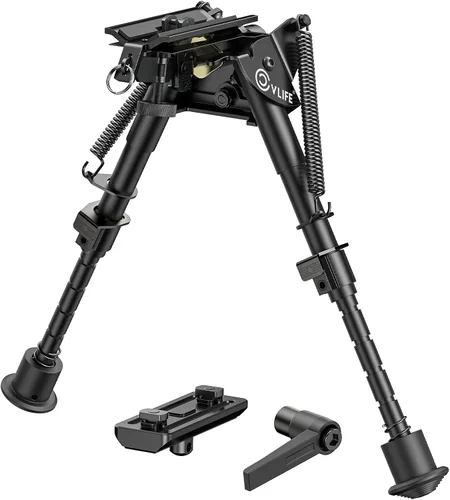 Vista 9 de CVLIFE Bípode de rifle de fibra de carbono de 6-9 pulgadas, bípodes pivotantes inclinables para rifles con adaptador compatible con bípode giratorio
