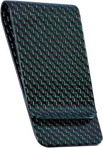 CL CARBONLIFE Carbon Fiber Wallet Money Clip for Cash and Credit Card, Minimalist Holder Clips for Men (Large, 2.8"x1.5")
