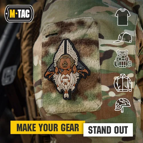 Vista 4 de M-Tac Invasión Viking PVC 3D Moral Parche Ejército Militar y Táctico (Odin Coyote)