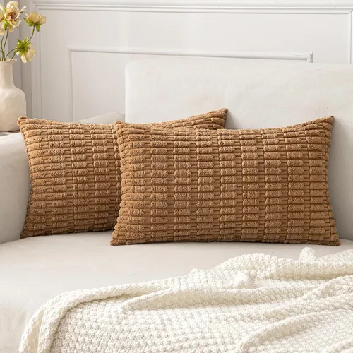 Vista 82 de MIULEE - Paquete de 2 fundas de cojín decorativas de corduroy, modernas y boho, suaves, con rayas, decoración del hogar estilo granja moderna