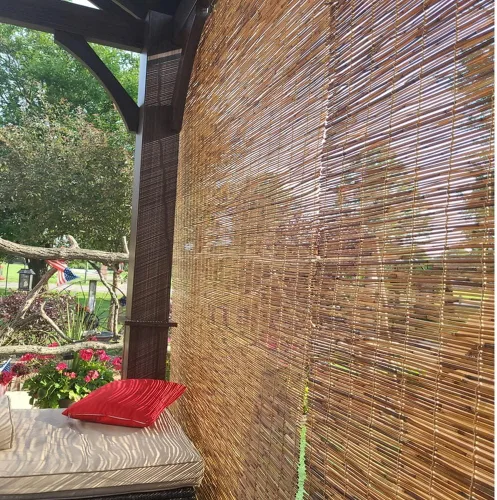 Vista 5 de Persiana de bambú inalámbrica para ventanas, persianas de bambú de 34 pulgadas de ancho, persiana enrollable para ventana con filtro de luz