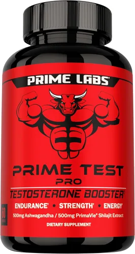 Prime Labs Prime Test Pro - Suplemento de testosterona para hombres - Estimulante de testosterona, vitalidad y energía - con Ashwagandha, extracto