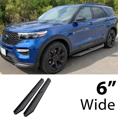 Vista 2 de HD Ridez Estribo de estilo plano de 6 pulgadas, color negro, compatible con Ford Explorer Sport Utility 2020-2026 de 4 puertas