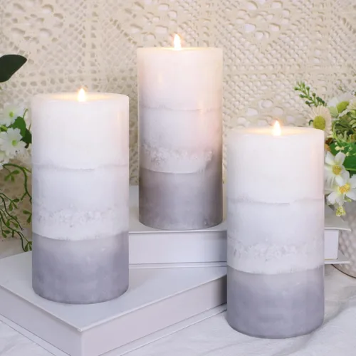 Vista 13 de Velas aromáticas de pilar FLAVCHARM de larga duración, sin goteo, rojas, 3x4 pulgadas