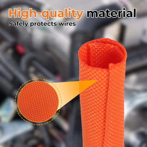 Vista 4 de Funda de organización de cables trenzados divididos de 3/16 pulgadas para cable USB, cable de alimentación de audio y video, protector de cable