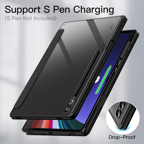 Vista 4 de JETech Funda para Samsung Galaxy Tab S10 Ultra/Tab S9 Ultra de 14.6 pulgadas con soporte para S Pen y parte trasera de policarbonato transparente