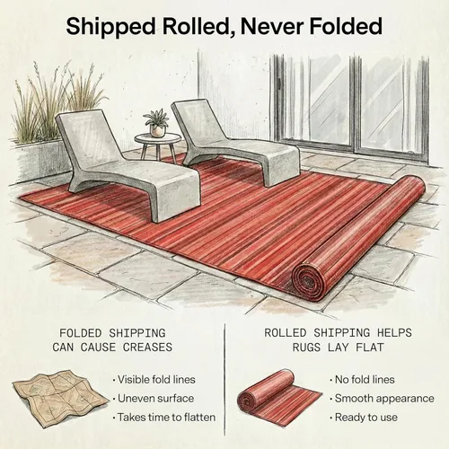 Vista 4 de Fab Habitat Alfombra Rayada para Exteriores - Impermeable, Resistente a la Decoloración, Sin Arrugas, Reversible - Plástico Reciclado Premium