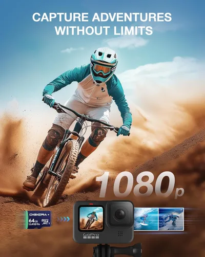 Vista 6 de DIGIERA Tarjeta de memoria microSDXC UHS-I CT100 de 64 GB con adaptador, hasta 100 MB/s, C10, U1, V10, Full HD, A1, tarjeta micro SD para teléfonos
