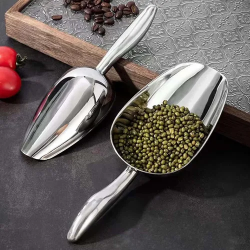 Vista 4 de Cuchara de hielo de acero inoxidable, mini cuchara para congelador, resistente, apta para lavavajillas, 5 onzas