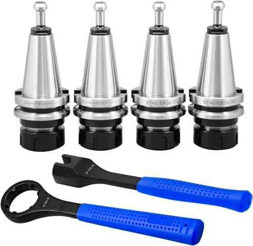 ZAC US Stock - 4 portaherramientas BT40-ER32-70, 1 llave de tuerca ER32 y 1 juego de llaves BT40