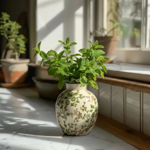 Vista 112 de SIDUCAL Florero decorativo de cerámica Florero rústico de 7.48 pulgadas para decoración del hogar, mesa, sala de estar, baño, escritorio de café