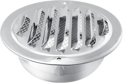 Vista 2 de Uenhoy 2 piezas de ventilación de aire de acero inoxidable de 4 pulgadas redondas Soffit rejilla cubierta de rejilla de ventilación de pared