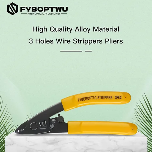 Vista 4 de 1 unid CFS-3 Pelacables de fibra óptica de 3 orificios de puerto herramienta de pelado de fibra óptica con mango de 6