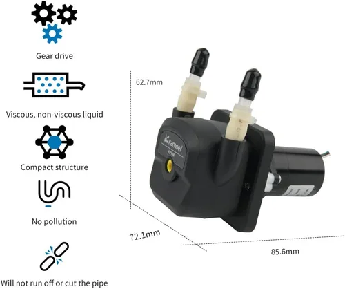 Vista 2 de Kamoer KPHM600-12B3B17 Bomba peristáltica de alto caudal de 20.3 fl oz/min Bomba de dosificación de líquido de velocidad ajustable con motor sin