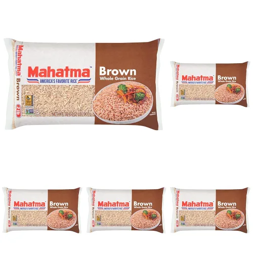 Vista 8 de Mahatma Arroz integral de grano entero, bolsa de arroz de 2 libras, arroz para estufa o microondas
