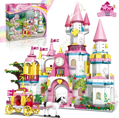 Juguetes de construcción STEM de castillo para niñas de 6, 7, 8, 9, 10, 11, 12 años de edad, juegos de construcción VINTOP para niñas y niños, 1000