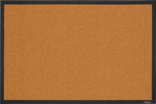 Tablón de anuncios de corcho Quartet, tablero de corcho enmarcado, 2 x 3 pies, marco negro, tablero de mensajes, tablero de visión (MWDB2436-BK)