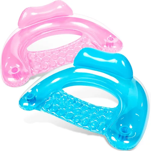 Vista 14 de SLOOSH Inflatable Pool Floats Adult,2 Pack Pool Chairs with Cup Holders,X-Large Blow up Floats Chair,Hammock Noodle Mat for Relaxing Summer Water