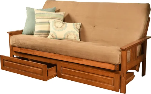 Vista 129 de MFD Futón Montana, Verde, Tela Madera, Colchón de ante de turba