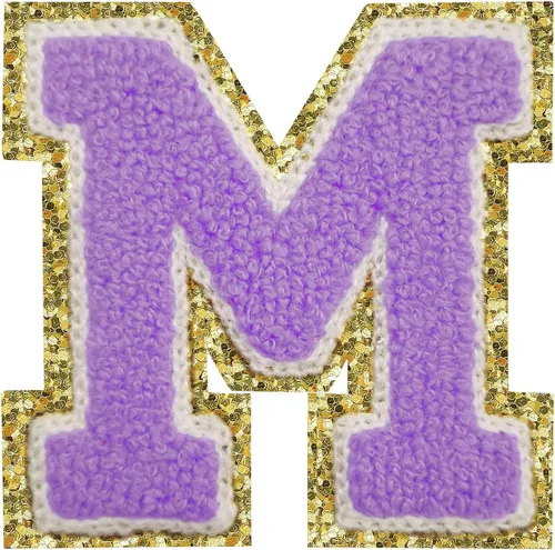 Vista 147 de Parches de letras con plancha, 3 piezas de letras de chenilla para chaquetas, parches de letras universitarias, parches de letras de Letterman