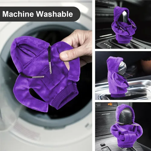 Vista 4 de Sudadera con capucha para palanca de cambios de automóvil, cubierta universal para palanca de cambios de automóvil, divertida sudadera con capucha