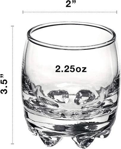 Vista 2 de Bormioli Rocco Galassia - Juego de 6 vasos de chupito para beber con elegante forma curva, funda pesada y pies entrelazados, vasos cortos