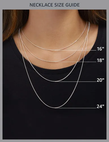 Vista 5 de Tienda Essentials Collar de barra horizontal de plata de ley para mujer, 18 pulgadas