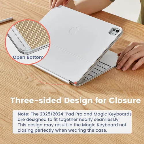 Vista 6 de PITAKA Funda para iPad Pro de 11 pulgadas 2025/2024, Funda Compatible con Magic Keyboard para iPad Pro M5/M4, Soporte para Carga de Apple Pencil