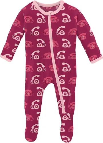 Vista 118 de KicKee Baby & Toddler - Pijama de viscosa ultrasuave de bambú con patas abatibles y puños