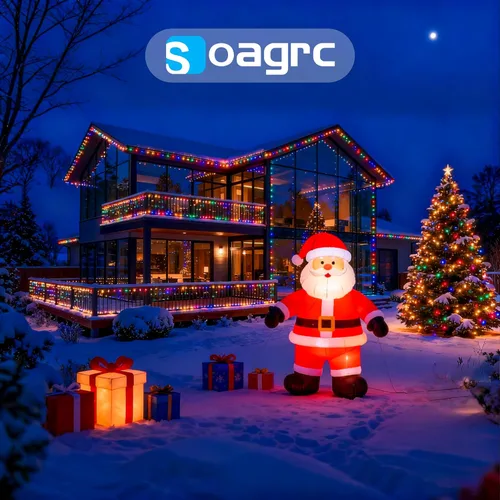 Vista 9 de Luces de Navidad para exteriores, 400 luces LED de 131 pies, IP67 impermeable, 11 modos, luces navideñas cálidas y multicolor con control remoto