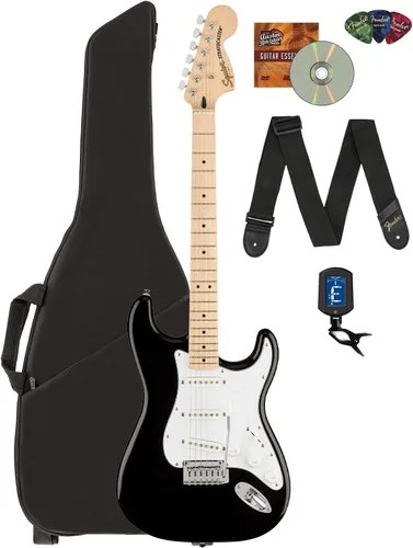 Vista 20 de Fender Squier Affinity Stratocaster - Edición Limitada Negra, Paquete con Amplificador Frontman 10G, Estuche, Afinador, Cable de Instrumento