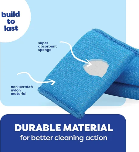 Vista 4 de SCRUBIT Esponja multiusos para fregar platos, almohadillas antiarañazos, esponjas de limpieza para ollas, platos y utensilios de cocina