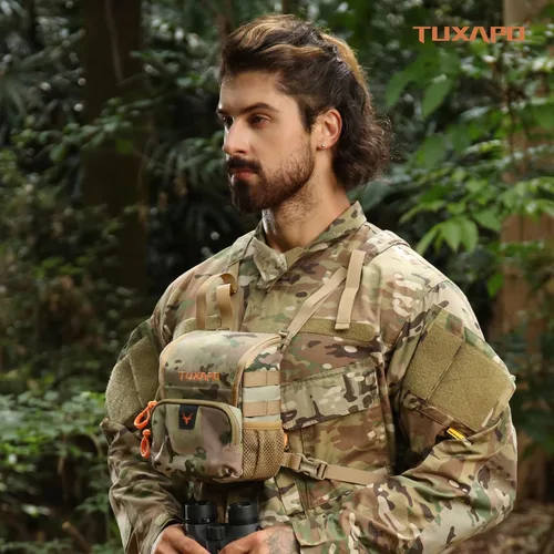 Vista 11 de Paquete de arnés de binoculares con funda para telémetro, cubierta contra la lluvia, estuche para binoculares para caza, senderismo, tiro