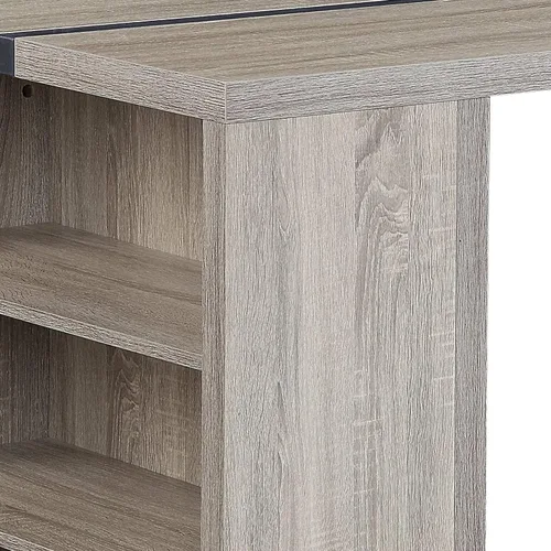 Vista 6 de Grey Oak and Black 2 Shelf Dining Table