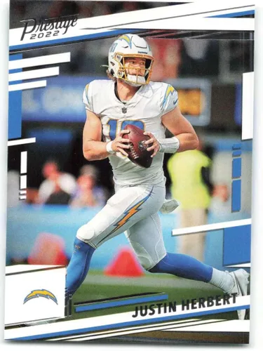 2022 Panini Prestige #151 Justin Herbert Los Angeles Chargers NFL Tarjeta de coleccionista de fútbol americano