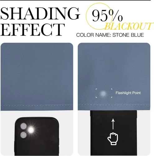 Vista 14 de NICETOWN - Divisor de habitación, cortina opaca divisora de habitación con función de aislamiento térmico, panel para puerta corredera o patio