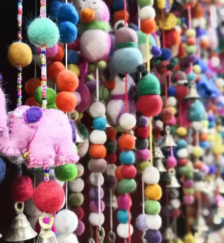 Vista 6 de Bolas de fieltro de lana, cuentas de lana con pompones, bolas de fieltro para manualidades, guirnalda de bricolaje, atrapasueños, guardería, baby