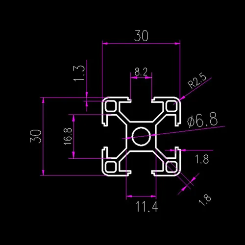 Vista 2 de SANTIE 1 pieza de extrusión de aluminio liso con ranura en T de 1.181 in x 1.181 in, corte a longitud de 35.433 in