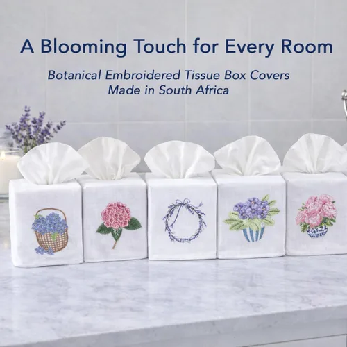 Vista 12 de Jacaranda Living Cubierta cuadrada de la caja de pañuelos, soporte de tela de lino/algodón, cubierta decorativa del cubo del tejido del paño