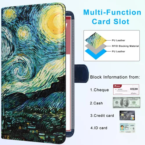 Vista 3 de ACdream Checkbook Cover, Leather RFID Blocking Check Book Wallet